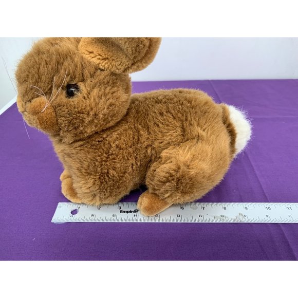 Brown Bunny White Tail Brown Plastic Eyes Clear Plastic Whiskers, 9 inch stuff, - Picture 9 of 11